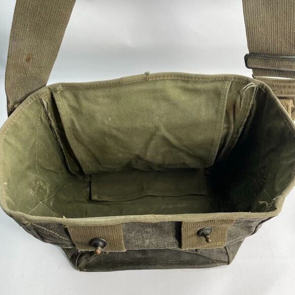 Vintage Military Control Group An/gra-6 Green Canvas Radio Bag - Picture 7 of 10